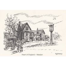 Weedon Heart of England Postal Service Artist Pub Northampton Postcard