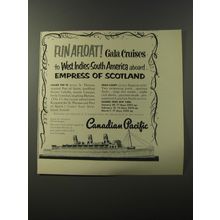 1953 Canadian Pacific Cruises Ad - Fun afloat! Gala Cruises to West Indies