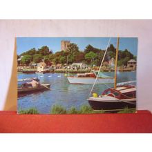 ACROSS THE RIVER STOUR, CHRISTCHURCH, Dorset used postcard 1964 pm =
