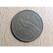New Zealand 1951 1d Penny Coin