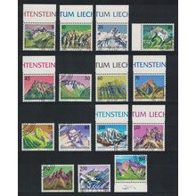 Liechtenstein Mountains 15v 1989-1993 COMPLETE 1989 CTO SG#965-979