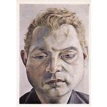 Francis Bacon Lucien Freud Portrait Painting Postcard