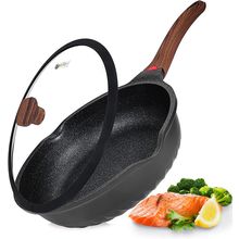 Vinchef Nonstick Deep Frying Pan Saute Pan with Lid, 12In/5.5Qt Fry Pan, German