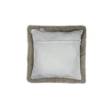 Taupe Natural Sheepskin Square Pillow