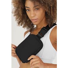 Black Waterproof Zipped Crossbody Chest Bag 20*5*14cm