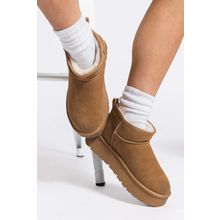 Chestnut Faux Fur Lined Suede Ankle Snow Boots