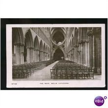 Somerset WELLS Cathedral Nave Postcard by Kingsway (S7155)