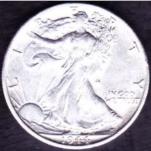 1944 S USA 50 Cents Silver Coin Liberty Walking
