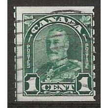 Canada 1931 SG305 1c Green IMP x Perf 8.5 Coil Stamp Good Used ..