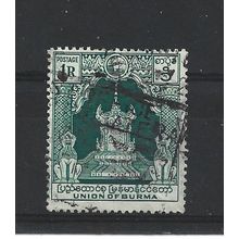 Burma.SG110 1r Lion Throne (Green).Fine Used.Jul25b
