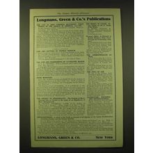 1918 Longmans, Green & Company Ad - Longmans, Green & Co.'s Publications