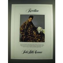 1982 Saks Fifth Avenue Revillon Natural Golden Russian Sable Fur Coat Ad