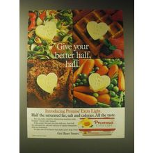 1989 Promise Extra Light Spread Ad - Give your better half, half