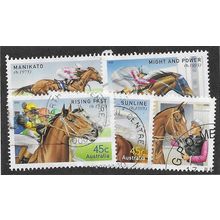 AUS 2002 (SET) 'CHAMPION RACEHORSES' (5v) FINE USED (EBID68-373)