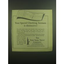 1945 The New York Trust Company Ad - Your special checking account