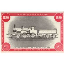 Express Engine 471 William Adams Train L&SWR Postcard