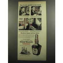 1952 Hiram Walker's Cordials Ad - How to win guests in one round