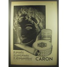1956 Caron Cosmetics Ad - La Poudre peau fraiche la sous-poudre crme de caron
