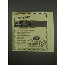 1956 Carroll & Co. Belt Advertisement - Our Big Belt
