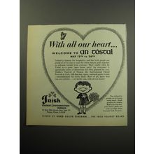 1957 Irish Tourist Information Bureau Ad - With all our heart.. welcome