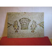 BYRANTINE MOSAIC FLOOR, TABGHA THE SEA OF GALILEE ISRAEL used postcard 1985 pm =