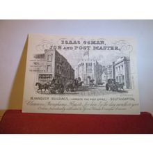 tradecard, ISAAC OSMAN, JOB & POST MASTER, SOUTHAMPTON MUSEUM unused postcard =