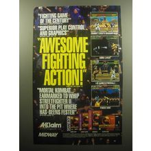 1993 Acclaim Mortal Kombat Video Game Ad - Fighting Game of the Century