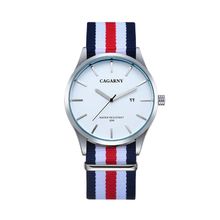 CAGARNY 6865 Concise Style Ultra Thin Waterproof Quartz Wrist Watch with Striped