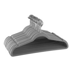 Elama Home 30 Piece Velvet Slim Profile Heavy Duty Felt Hangers with Stainles...