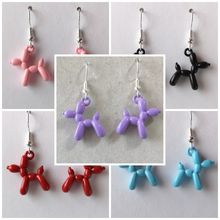 Quirky Purple Balloon Dog Earrings, Fun Novelty Earrings,