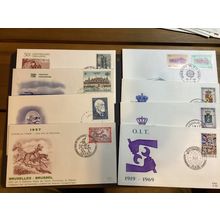 ICOLLECTZONE Belgium FDC Lot of eight (A400-BelFDC9)