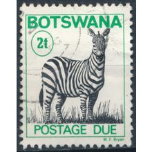 Postage Due, Plains Zebra: 2t - Botswana 1977 - FH - SG D21