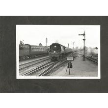 Postcard Size Photograph Devon Axminster Station A64 Squadron Locomotive