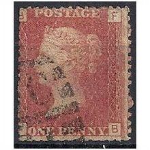 1858 SG43 1d Red Plate 194 Good Used Check Letters "FB".
