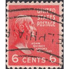 USA, PEOPLE, John Quincy Adams, orange 1938, 6c, #3