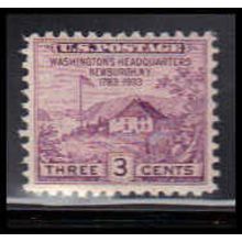 727 3c Washington's Hdqs Just Clears MNH Z1066