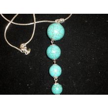 Exquisite turquoise howlite graded statement pendant & snake chain necklace