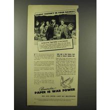 1945 WWII War Advertising Council Ad - Paper is Power