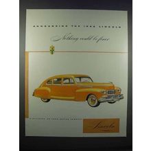1946 Lincoln Car Ad - Nothing Could Be Finer