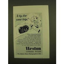 1953 Weston Master II Exposure Meter Ad - Tip for Trip
