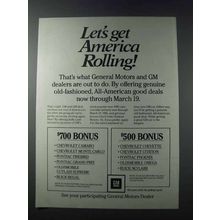 1981 General Motors Ad - Let's Get America Rolling