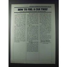1981 General Motors Ad - How to Foil a Car Thief