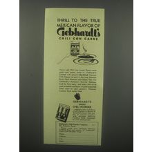 1936 Gebhardt's Chili Powder Ad - Thrill to the true Mexican flavor