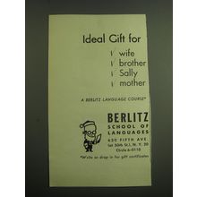 1949 Berlitz School of Language Ad - Ideal Gift for wife brother Sally mother