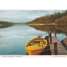 Lough Erne Irish Yellow Sailing Boat Moored Postcard