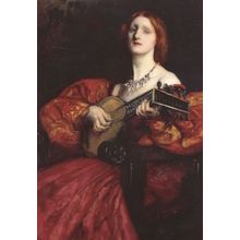 Edwin Austin Abbey A Late Player 1899 Painting Postcard