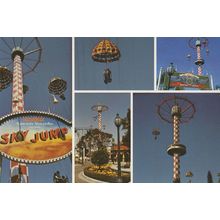 Knott's Berry Farm's Parachute Stuntman Sky Jump USA Rare Postcard