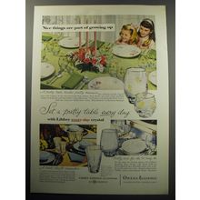 1957 Owens-Illinois Libbey Glasses Ad - Nice things are part of growing up