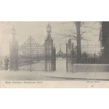 Uniform Attendant at London Roundwood Park Entrance Antique Postcard