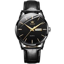 OLEVS 6898 Men Fashion Waterproof Dual Calendar Quartz Watch, Brown Black, Brown